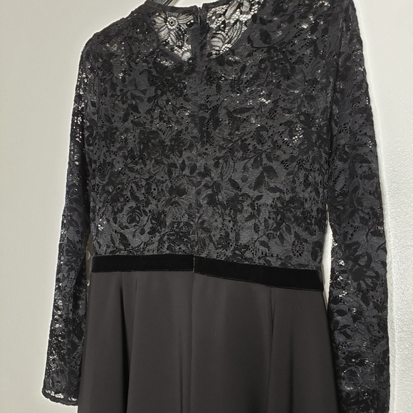 NEW Ralph Lauren Lace Bodice Dress Fit & Flare Long Sleeve Elegant Designer Chic - Picture 9 of 15